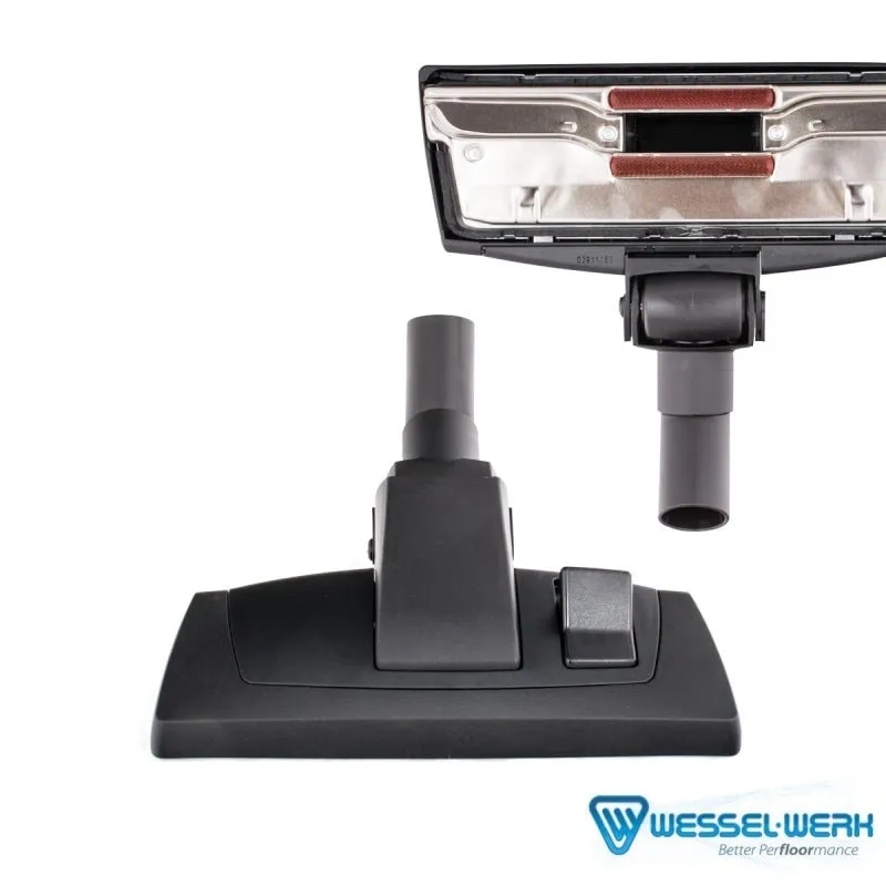 Wessel Werk Combination Carpet & Bare Floor Tool With 1 Big Wheel - 1 1/4" Neck & Metal Base