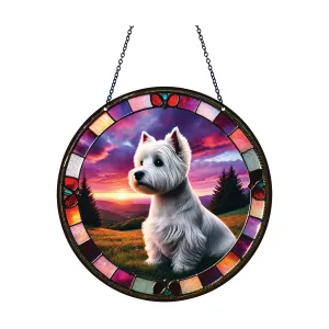 West Highland Terrier Acrylic Suncatcher with chain #SC444 by d'ears