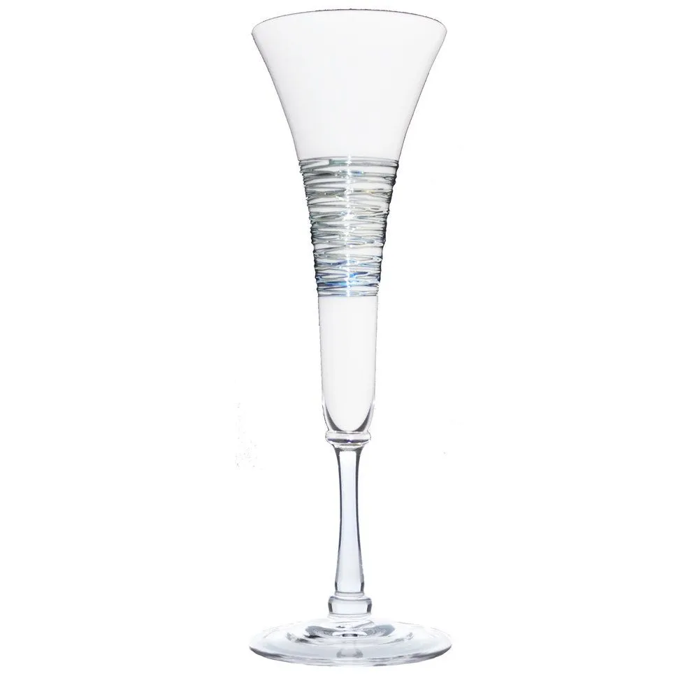 White Silverspun Champagne Flute