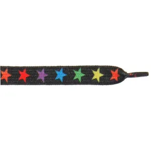 Wholesale Printed Flat 3/8" - Colorful Stars (12 Pair Pack) Shoelaces