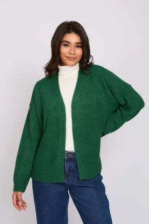 Women Long Loose Cardigan Green