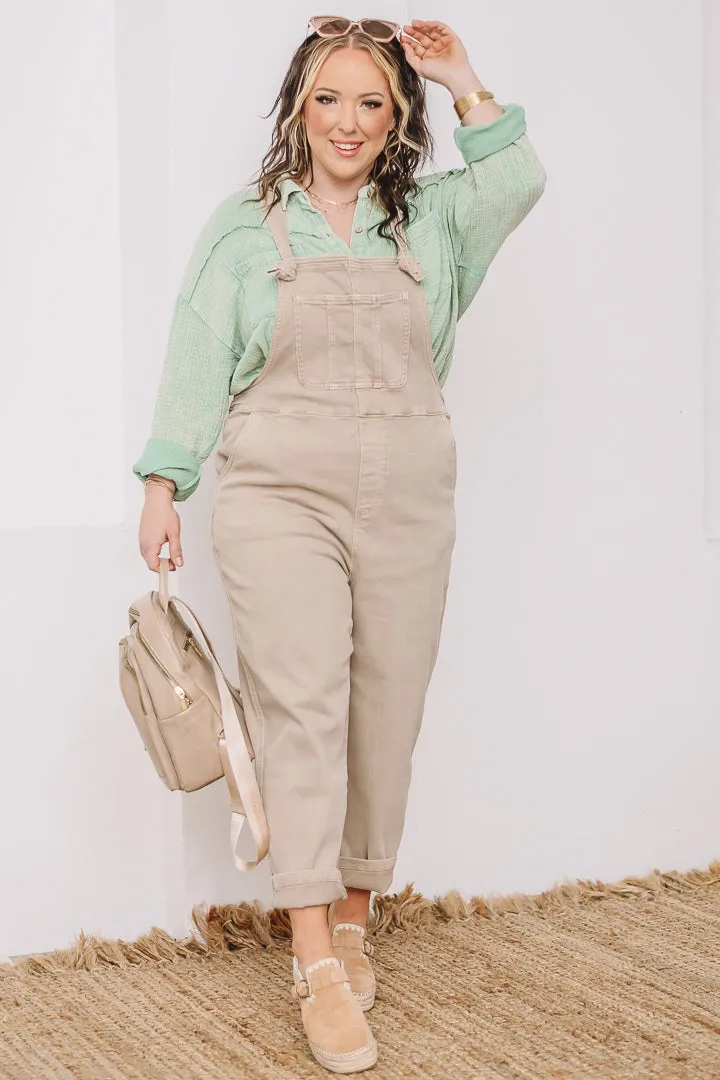 Woven Drift Relax Fit Overalls | Ash Mocha