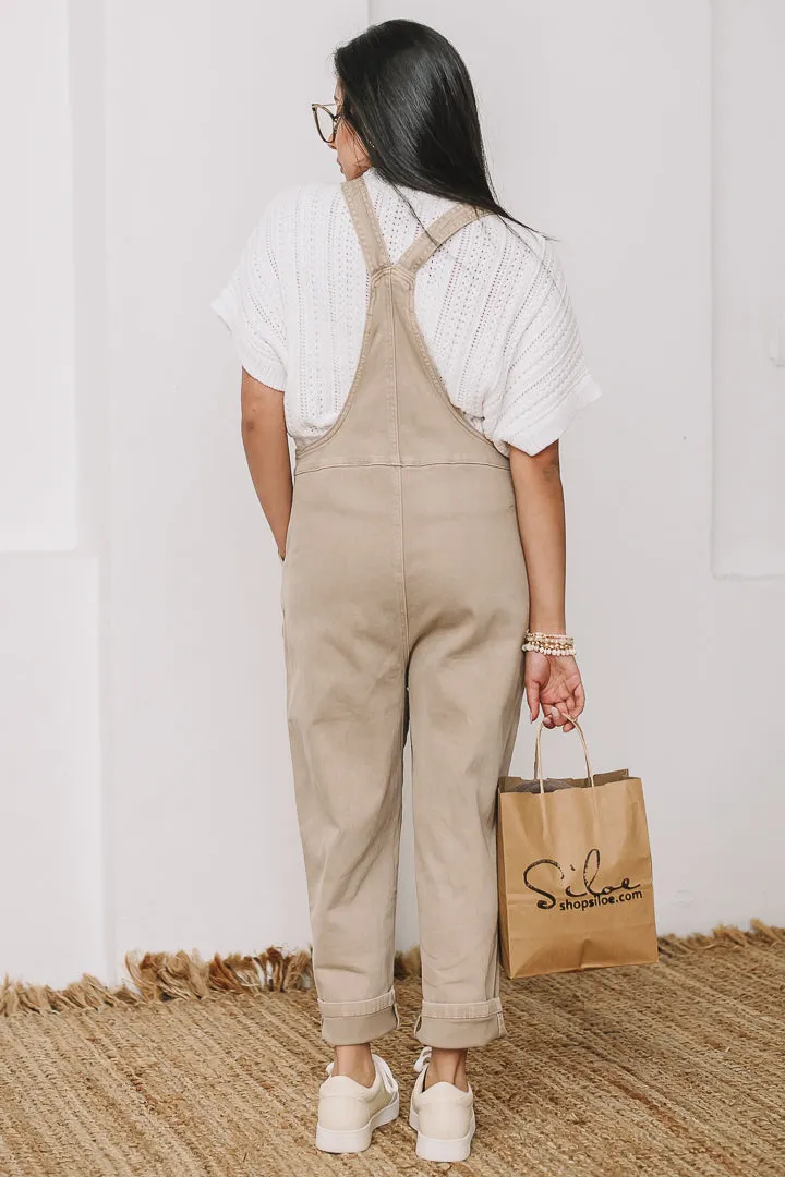 Woven Drift Relax Fit Overalls | Ash Mocha