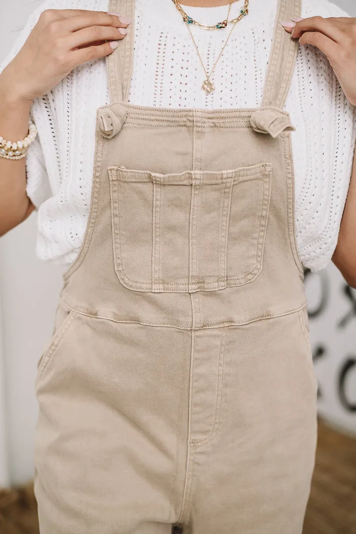 Woven Drift Relax Fit Overalls | Ash Mocha