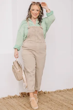 Woven Drift Relax Fit Overalls | Ash Mocha