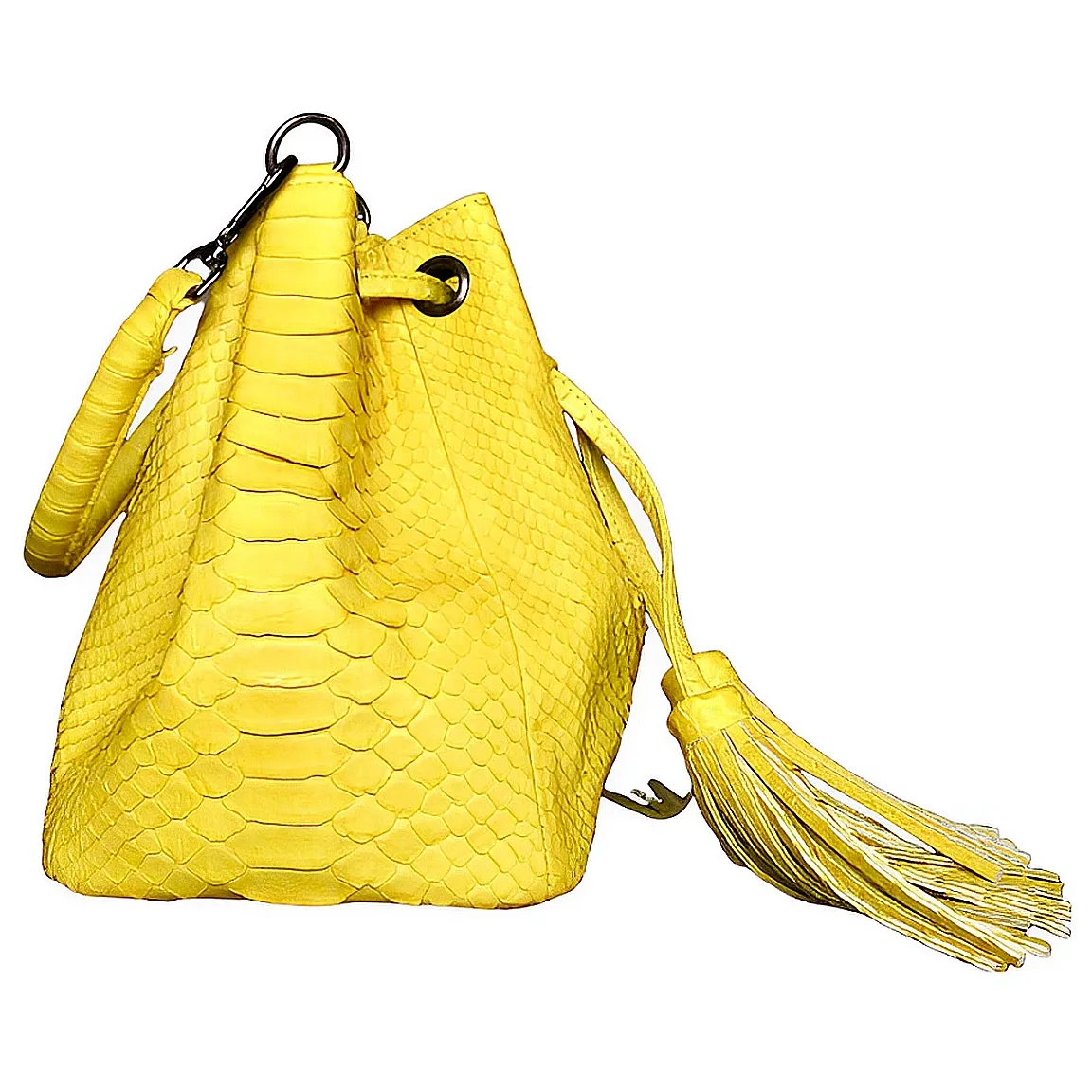 Yellow Stonewashed Bucket Bag