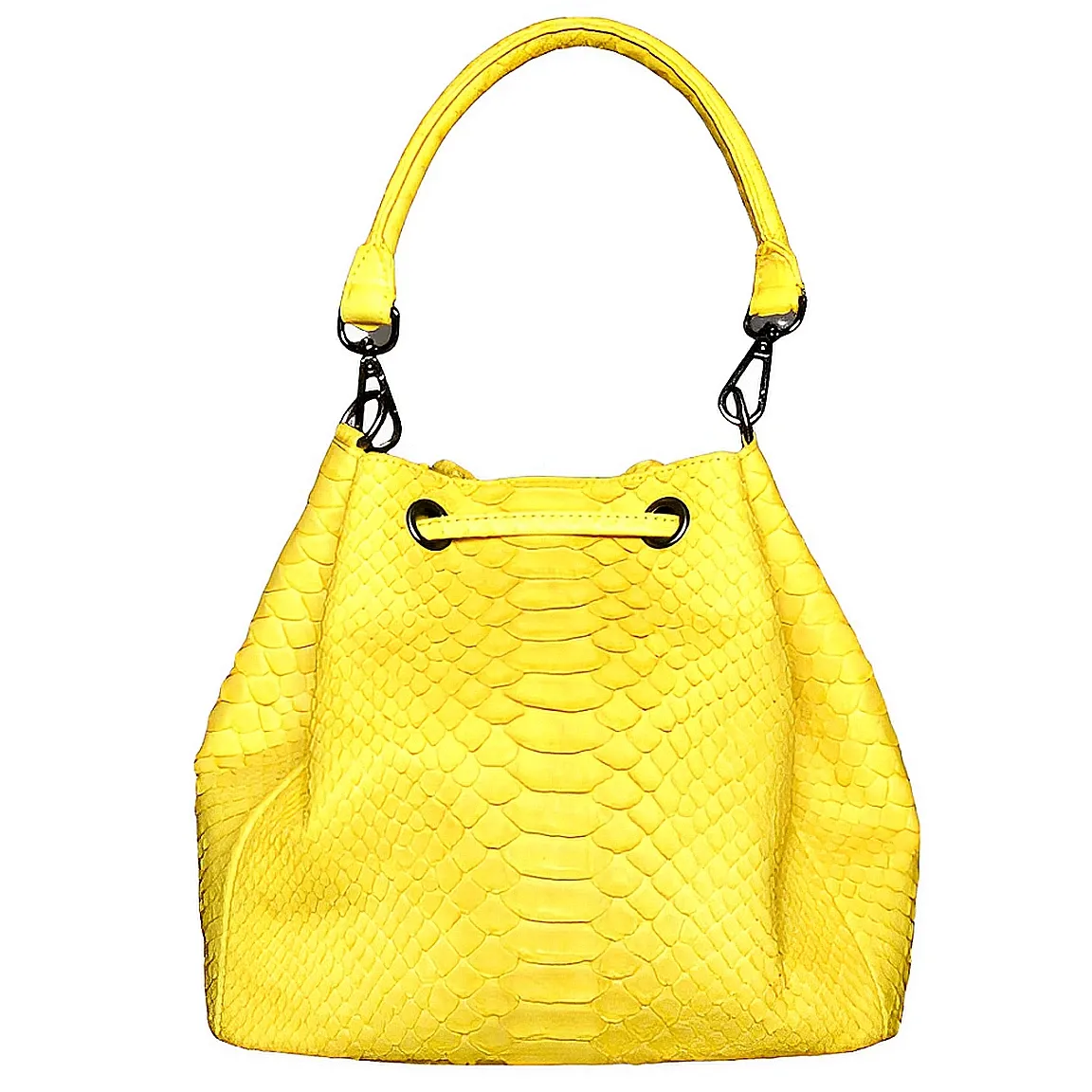 Yellow Stonewashed Bucket Bag