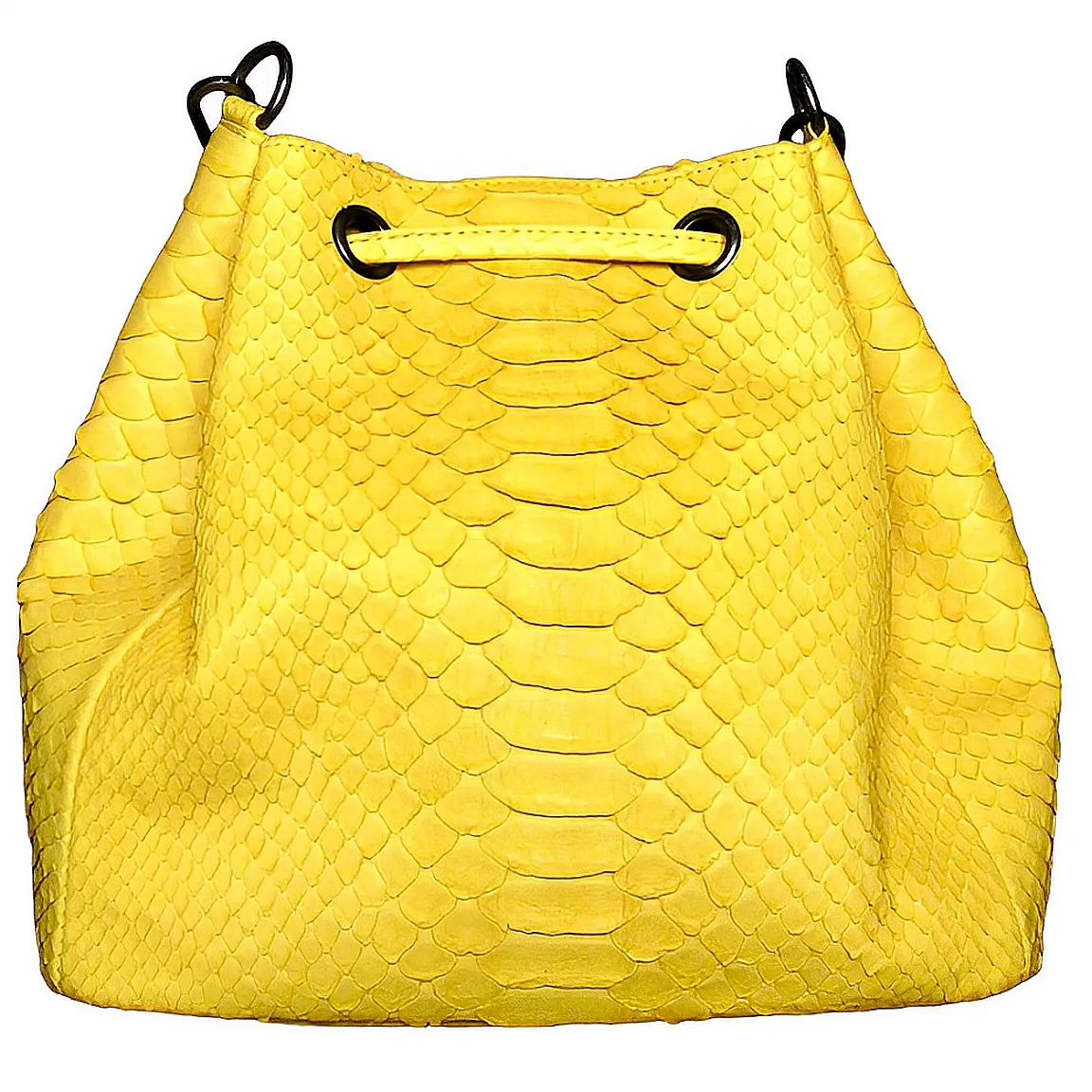 Yellow Stonewashed Bucket Bag