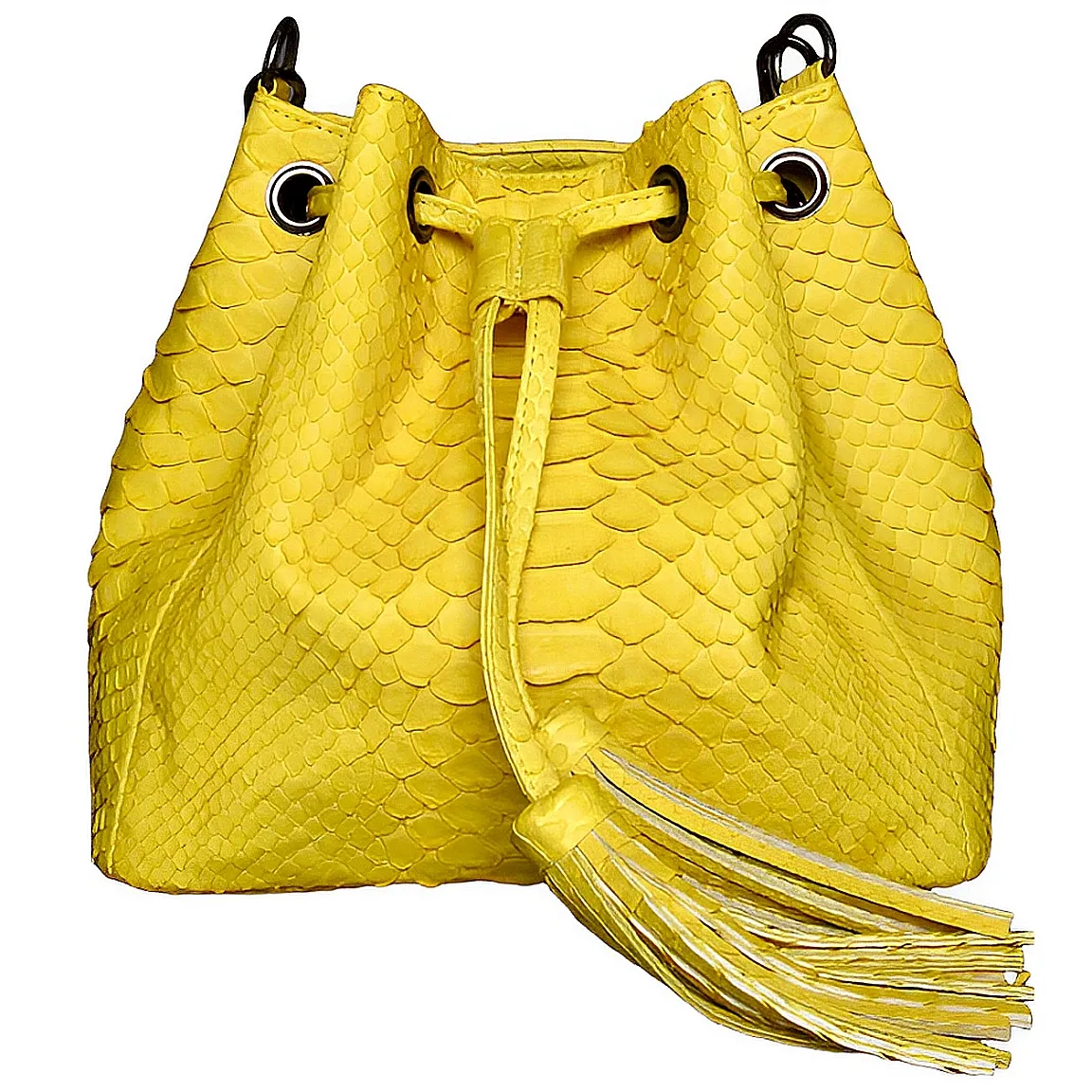 Yellow Stonewashed Bucket Bag