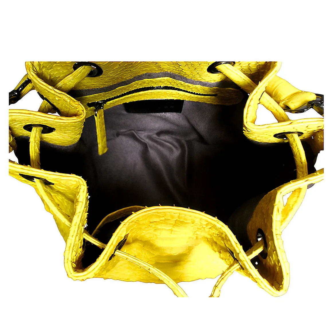 Yellow Stonewashed Bucket Bag