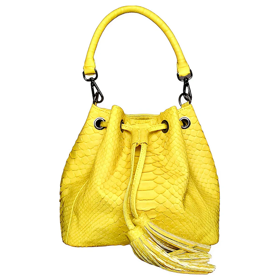 Yellow Stonewashed Bucket Bag