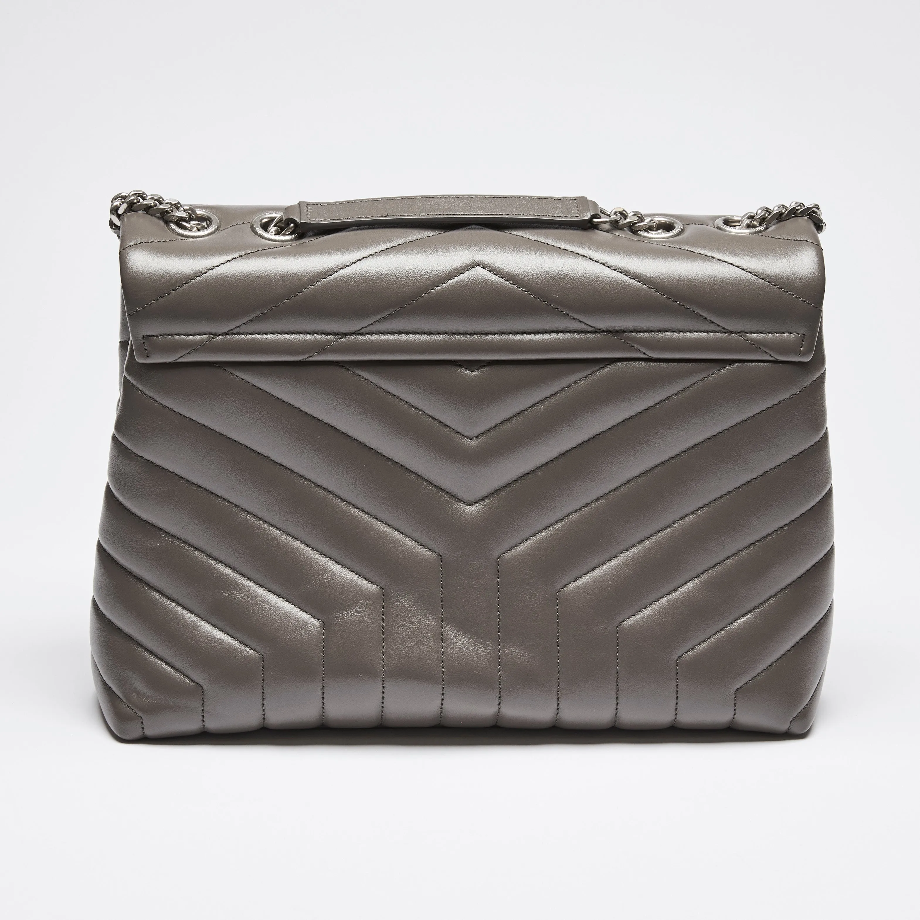 YSL Medium Lou Lou Grey Hand Bag