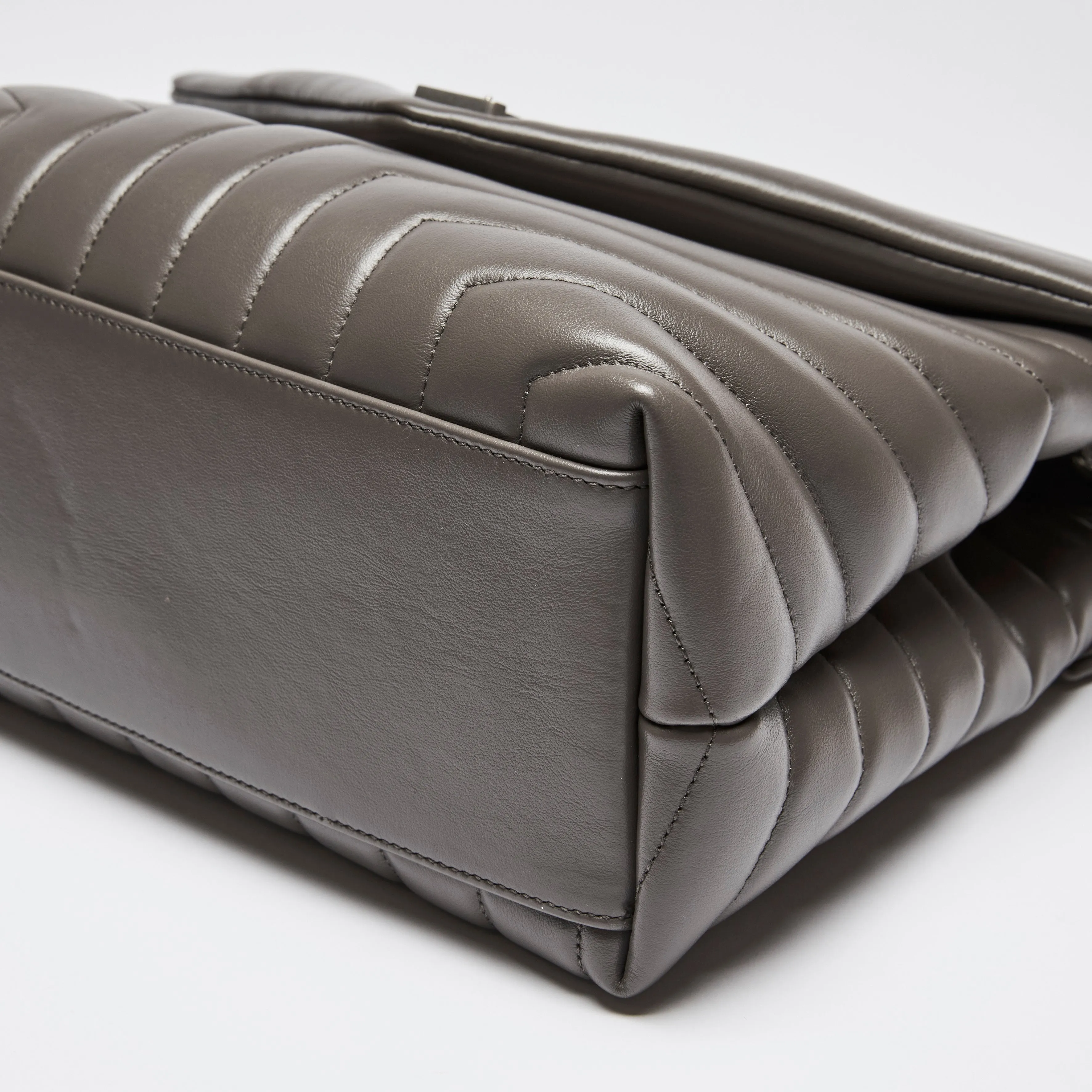 YSL Medium Lou Lou Grey Hand Bag