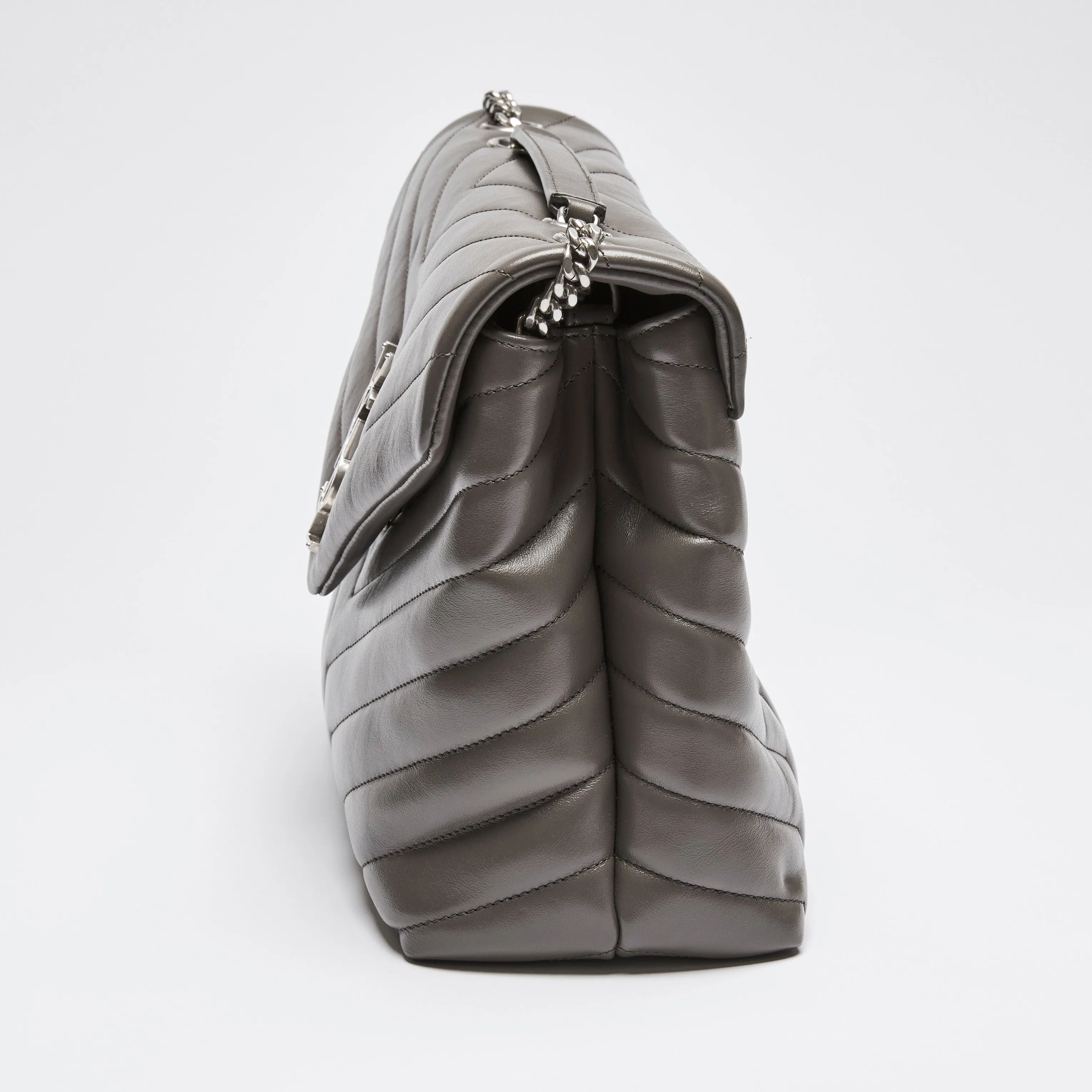 YSL Medium Lou Lou Grey Hand Bag