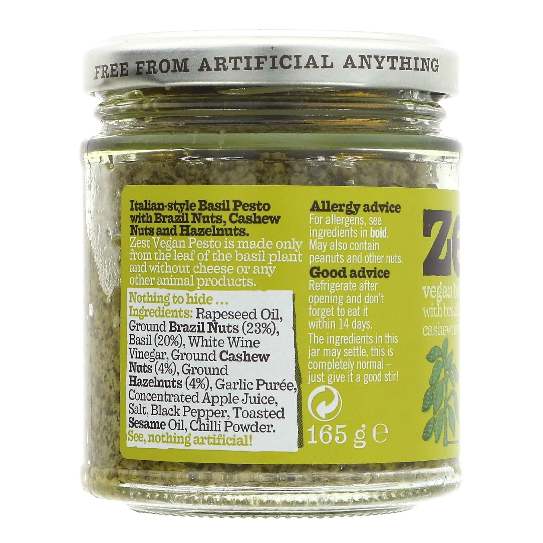 Zest | Basil Pesto, Vegan | 165G