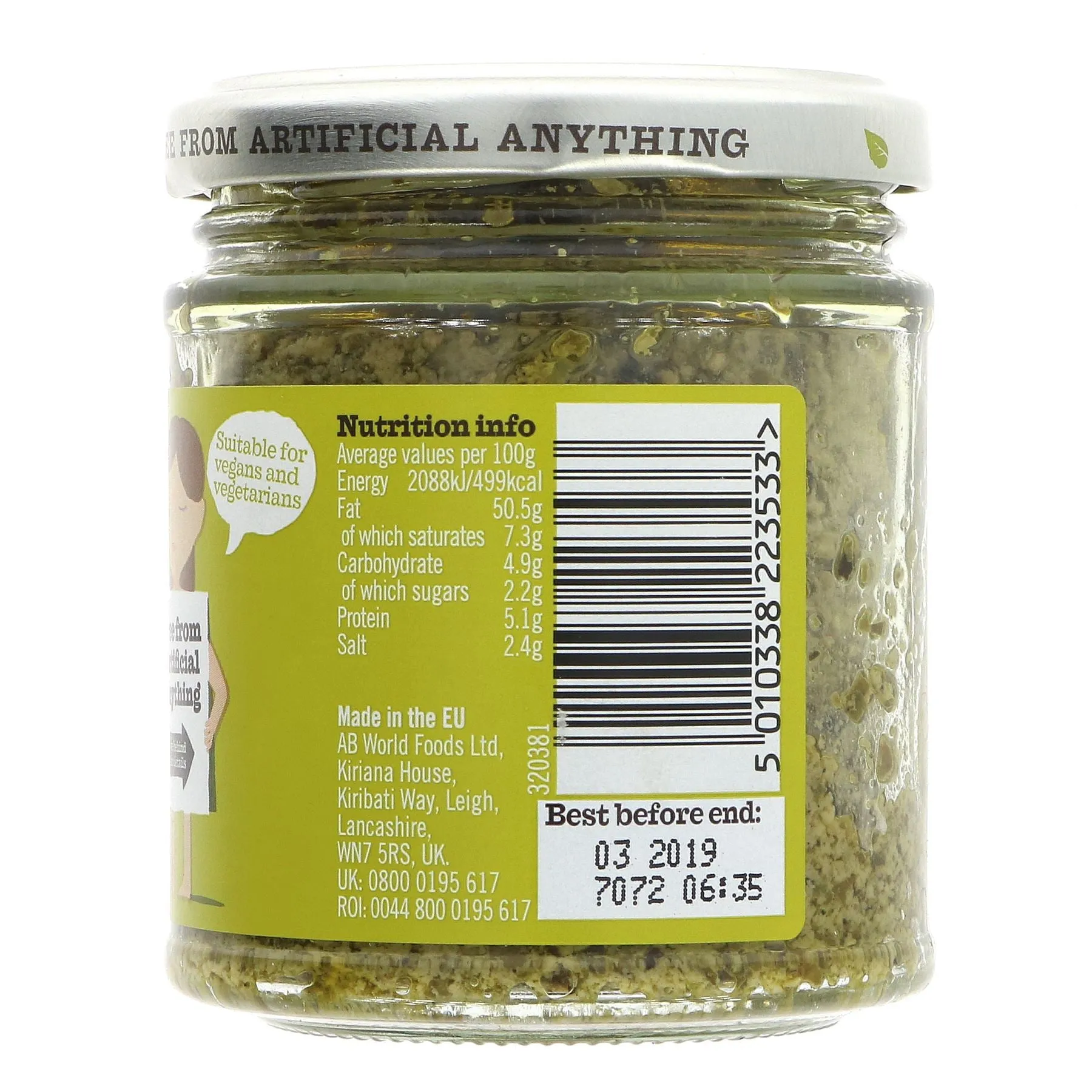 Zest | Basil Pesto, Vegan | 165G